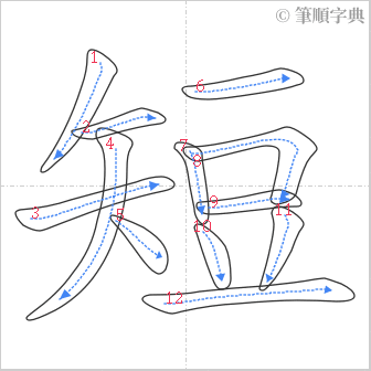 “「短」的筆順”