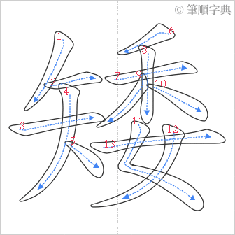 “「矮」的筆順”