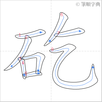 “「矻」的筆順”