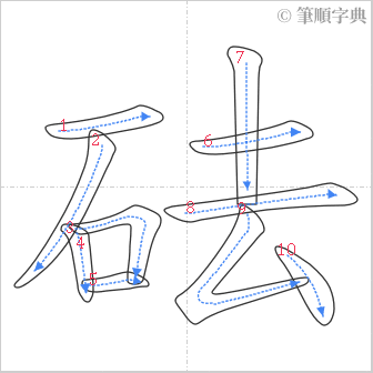 “「砝」的筆順”