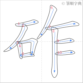 “「砟」的筆順”