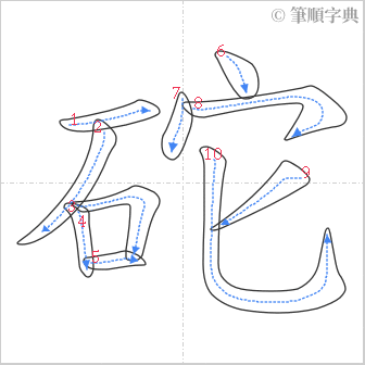 “「砣」的筆順”