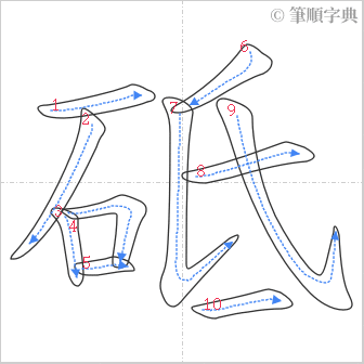 “「砥」的筆順”