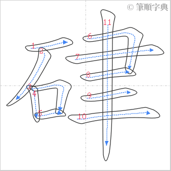 “「硉」的筆順”