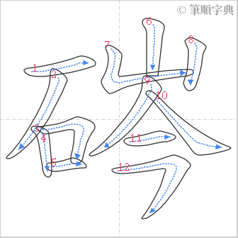 “「硶」的筆順”