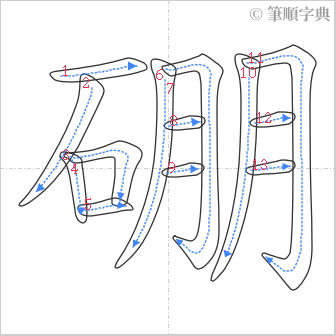 “「硼」的筆順”