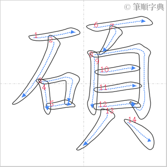 “「碩」的筆順”