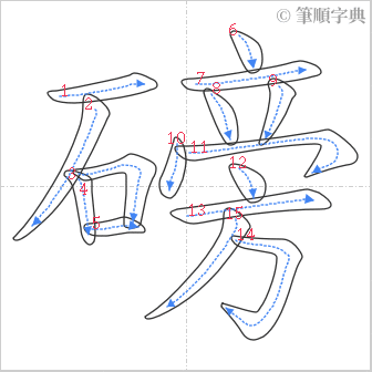 “「磅」的筆順”