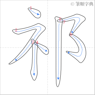 “「祁」的筆順”