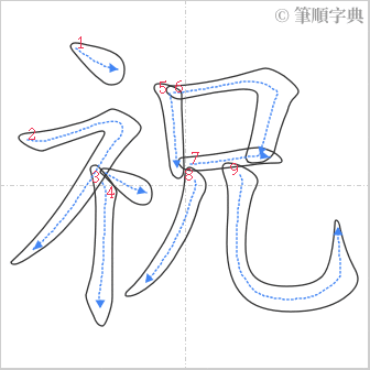 “「祝」的筆順”