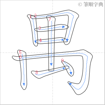 “「禺」的筆順”