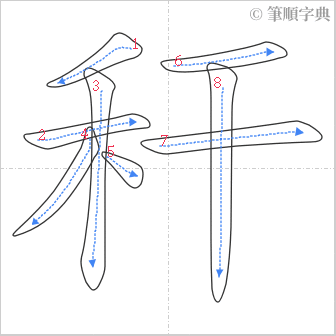 “「秆」的筆順”