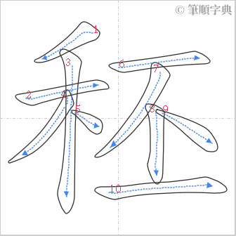 “「秠」的筆順”