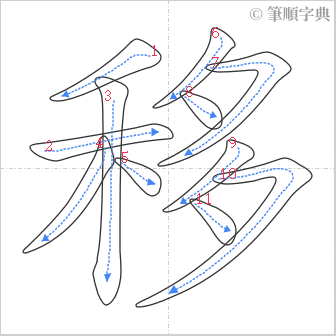 “「移」的筆順”