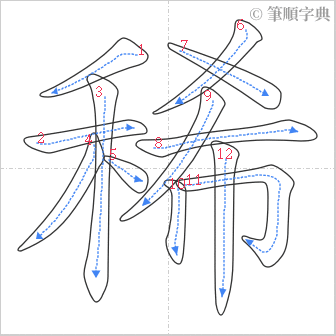 “「稀」的筆順”