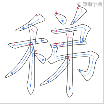 “「稊」的筆順”