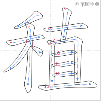 “「稙」的筆順”