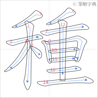 “「種」的筆順”