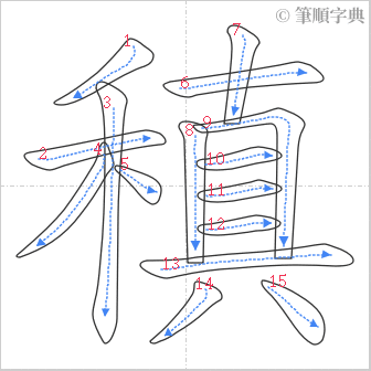 “「稹」的筆順”