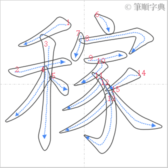 “「稼」的筆順”