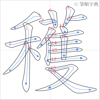 “「穫」的筆順”