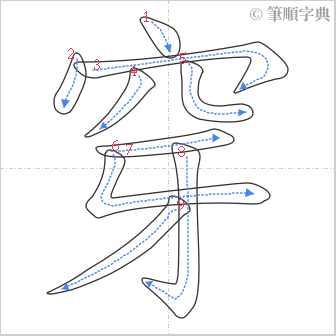 “「穿」的筆順”