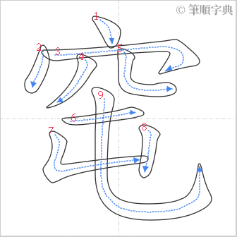 “「窀」的筆順”