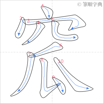 “「窊」的筆順”