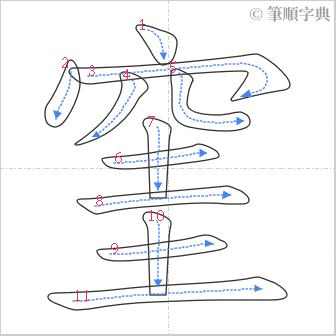 “「窐」的筆順”