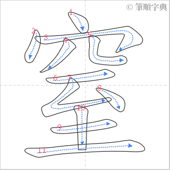 “「窒」的筆順”