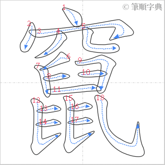 “「竄」的筆順”