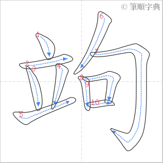 “「竘」的筆順”