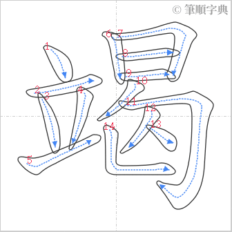 “「竭」的筆順”