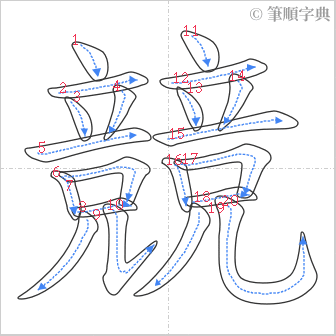 “「競」的筆順”