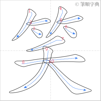 “「笑」的筆順”