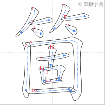 “「箇」的筆順”