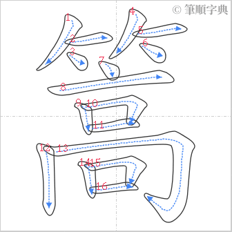 “「篙」的筆順”