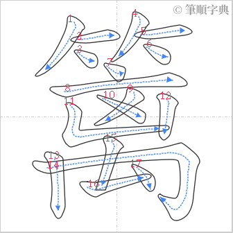 “「篱」的筆順”