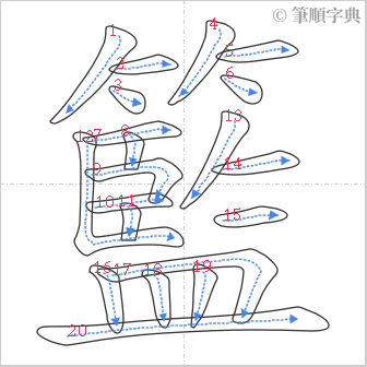 “「籃」的筆順”