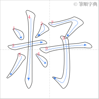 “「籽」的筆順”