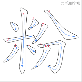 “「粉」的筆順”