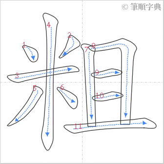 “「粗」的筆順”