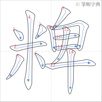 “「粺」的筆順”