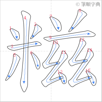 “「糍」的筆順”