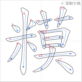 “「糢」的筆順”