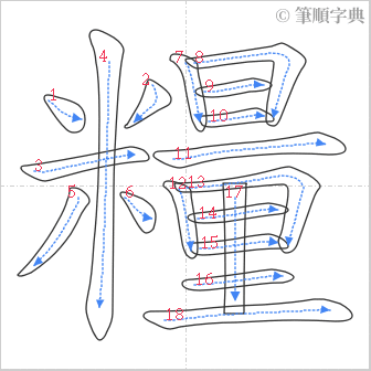 “「糧」的筆順”