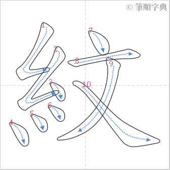 “「紋」的筆順”