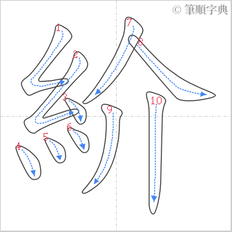 “「紒」的筆順”