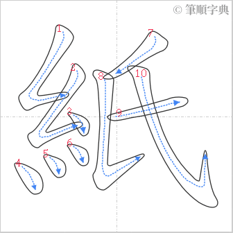 “「紙」的筆順”