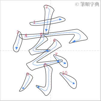 “「索」的筆順”